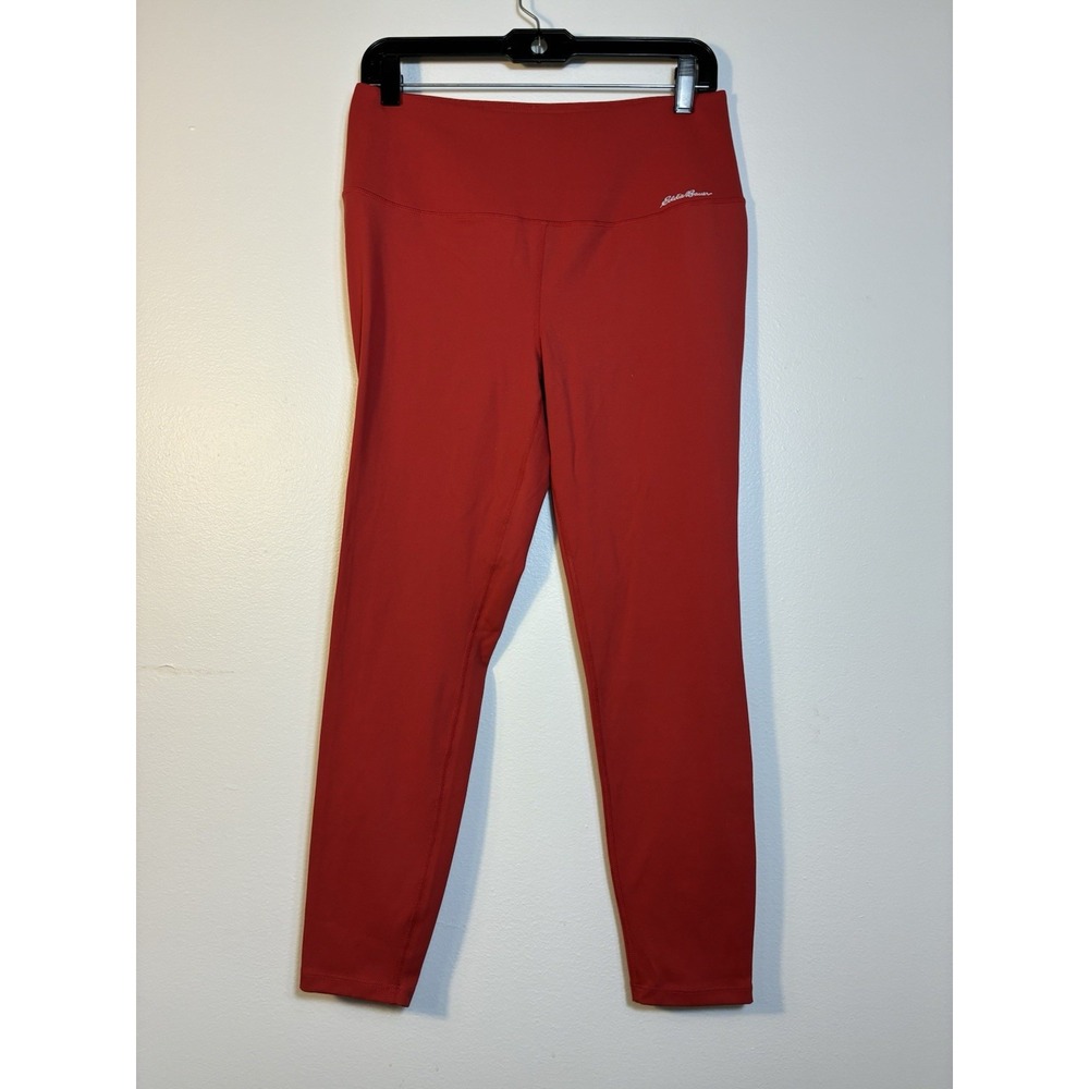NEW! eddie bauer Women's Leggings Sz Large Pull On Crop Athletic Red